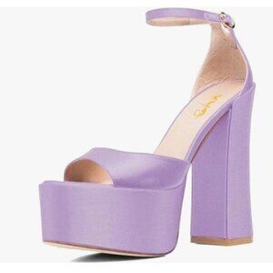 XYD Lavender Platform Ankle-Strap Sandals
